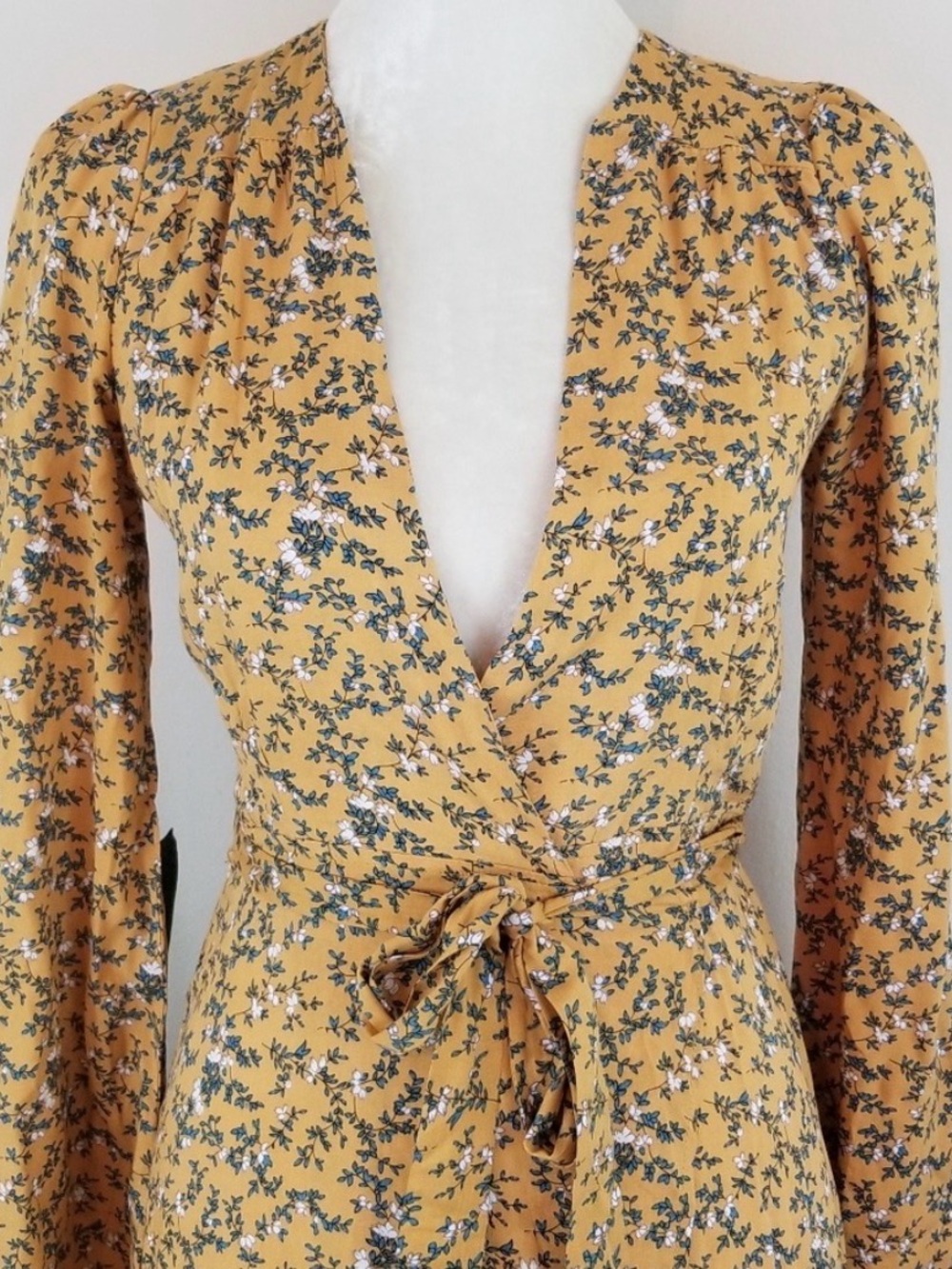 Yellow Floral Maxi Wrap Dress